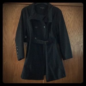 Women’s black rivet dress coat